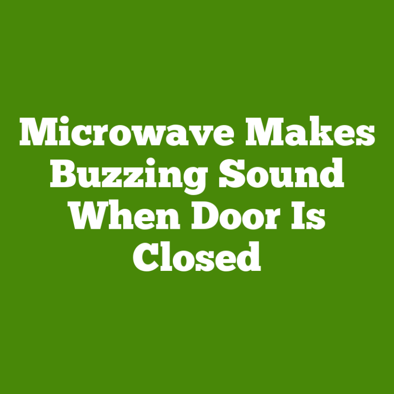 Microwave Makes Buzzing Sound When Door Is Closed