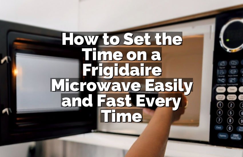 How to Set the Time on a Frigidaire Microwave Easily and Fast Every Time