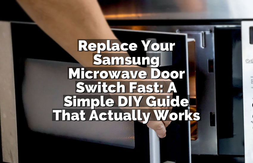 Replace Your Samsung Microwave Door Switch Fast: A Simple DIY Guide That Actually Works