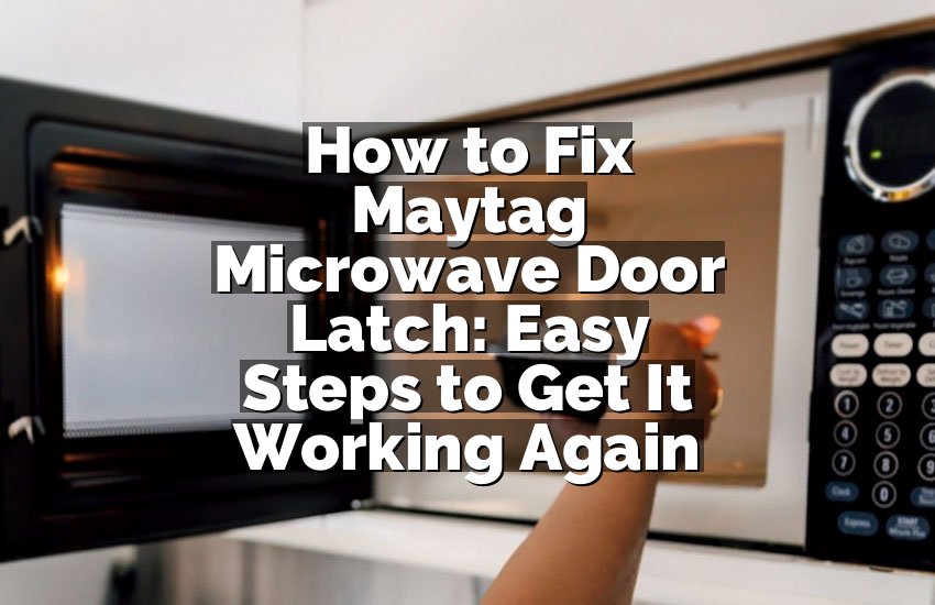 How to Fix Maytag Microwave Door Latch: Easy Steps to Get It Working Again