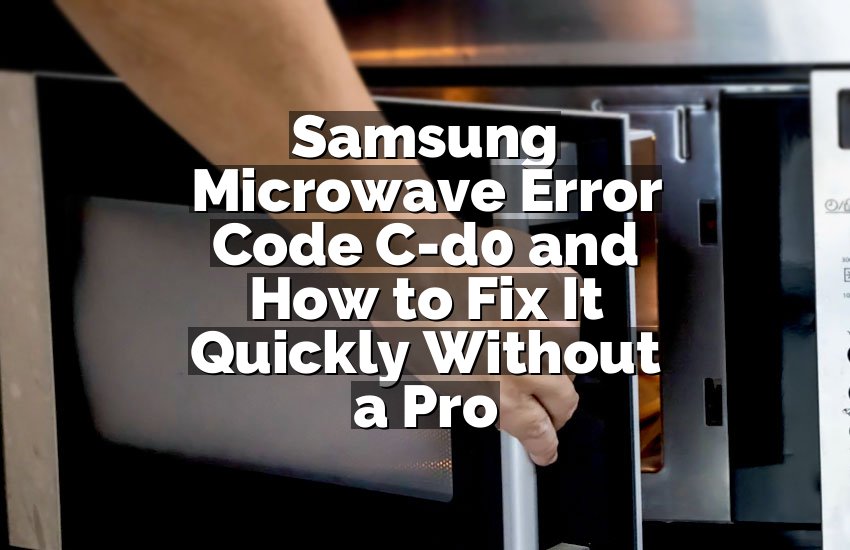 Samsung Microwave Error Code C-d0 and How to Fix It Quickly Without a Pro
